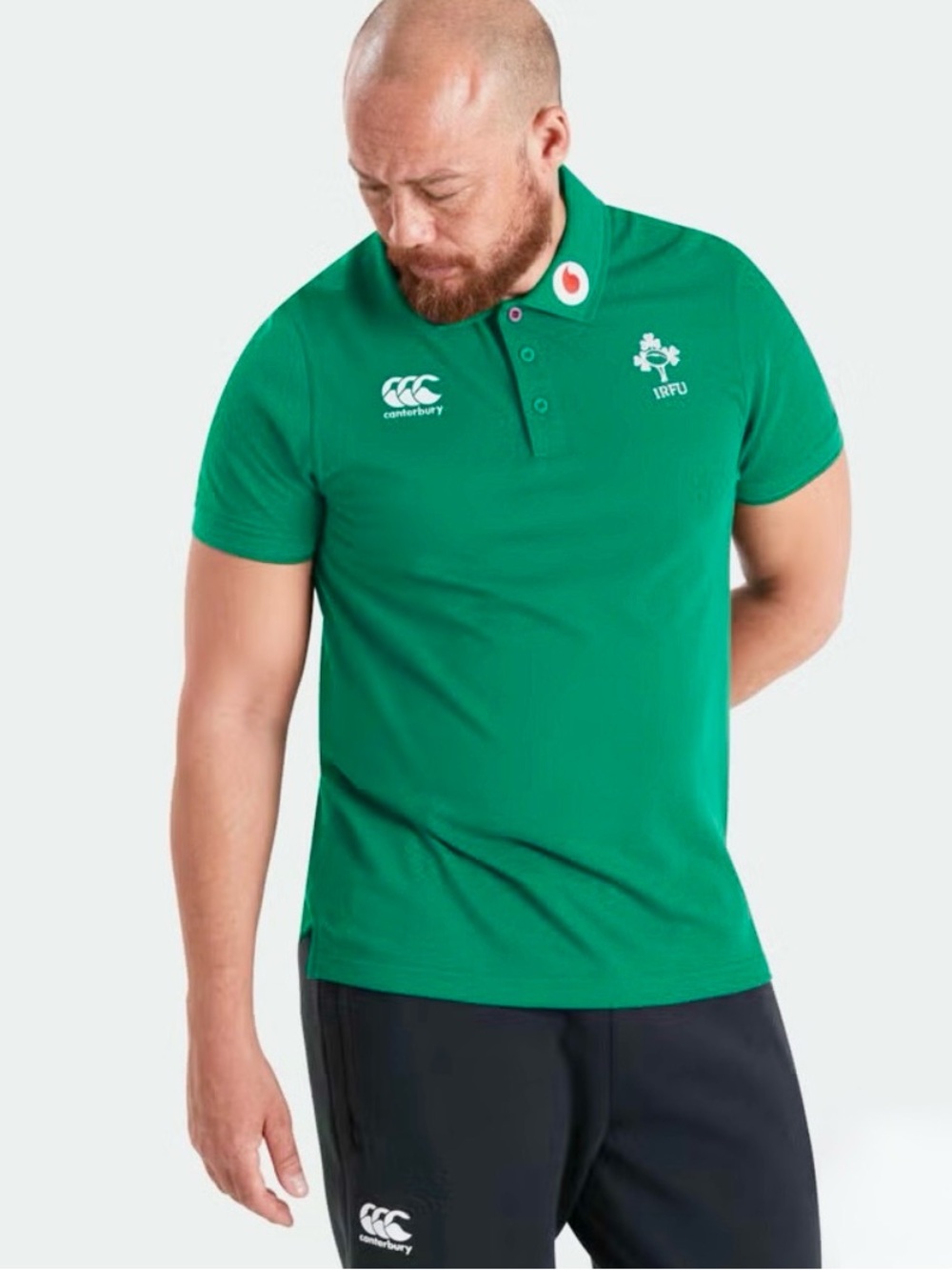 ⁠NWT Canterbury Ireland Rugby Union IRFU Polo Shirt Green Embroidered Medium⁠